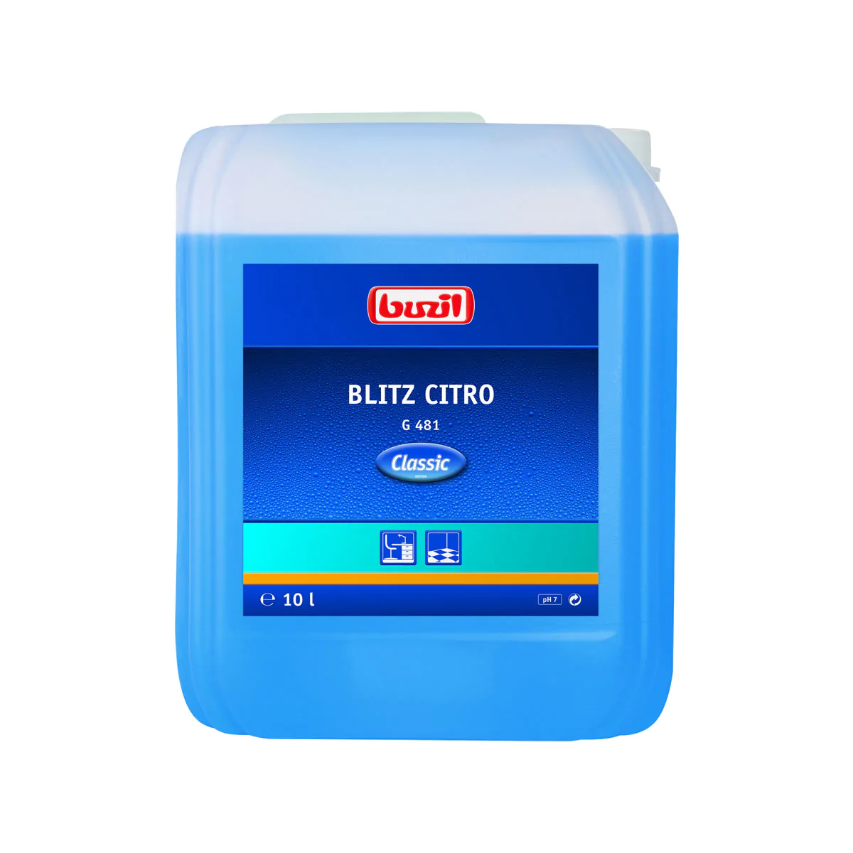 Нейтральний універсальний очищувач Buzil G481 Blitz-Citro з приємним ароматом
